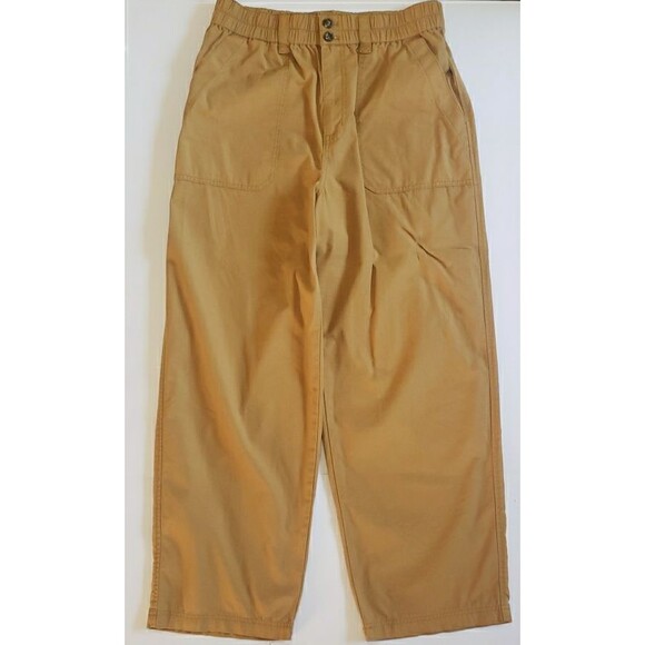 Madewell Pants - Madewell Cotton Ripstop Pull-On Straight Cargo Pants Toffee Yellow Womens Size L